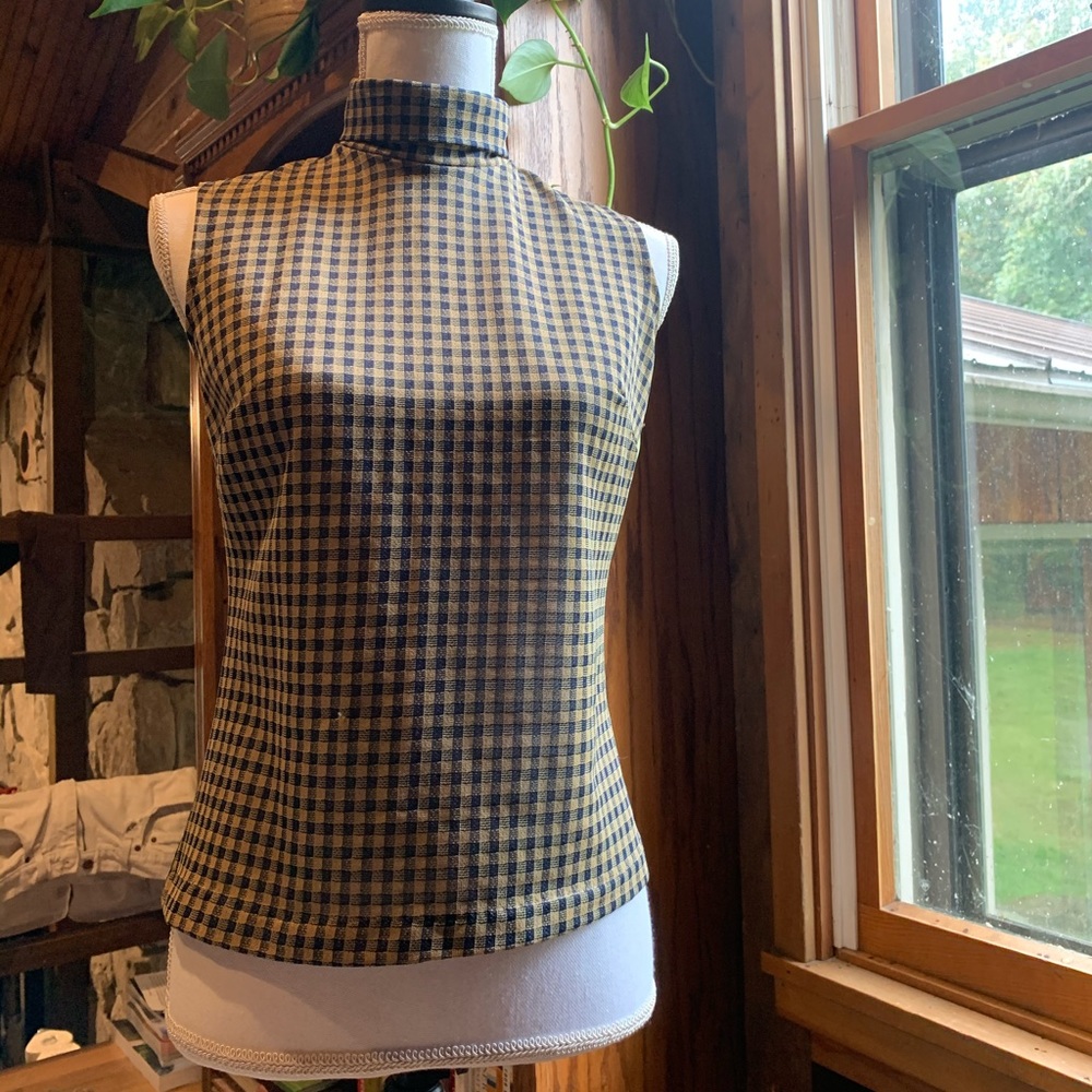 Blue & Gold gingham top